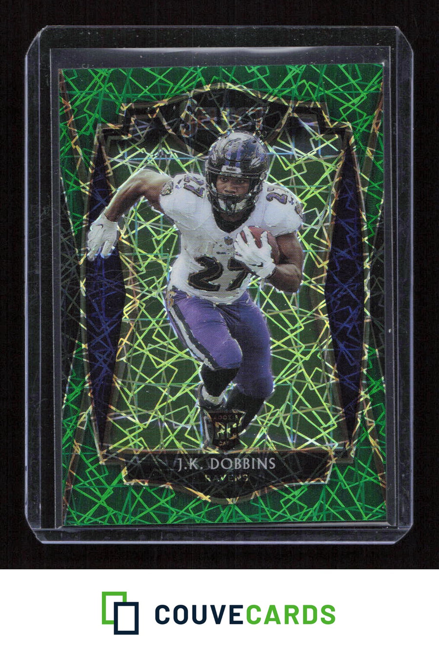 2020 Panini Select #152 J.K. Dobbins Disco Green Prizm #/5