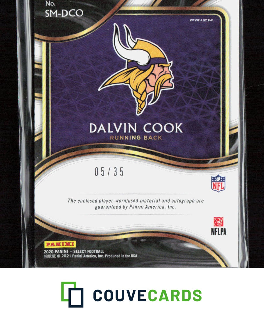 2020 Panini Select #SM-DCO Dalvin Cook Signature Memorabilia Blue Prizm #/35