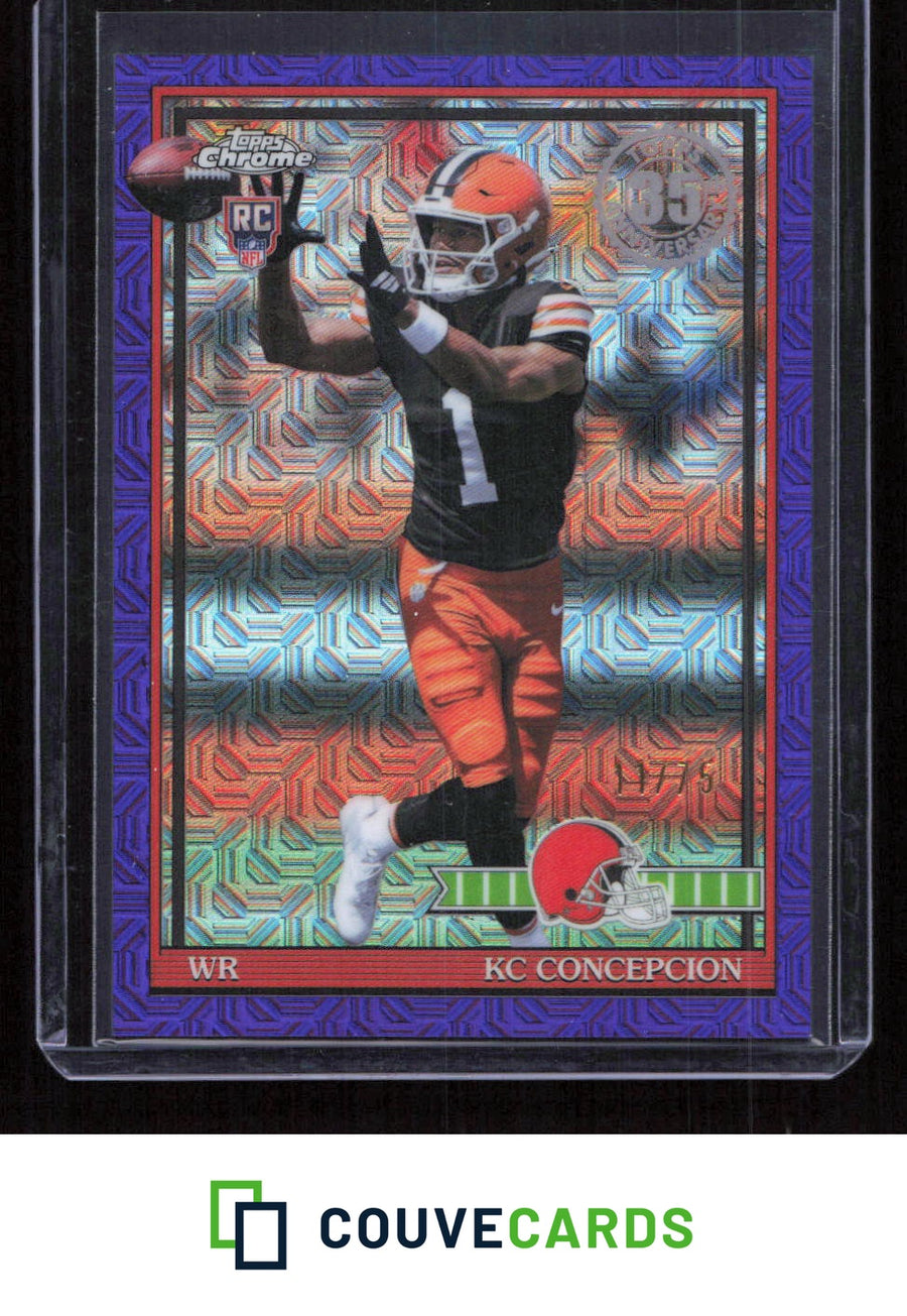 2026 Topps Flagship #91TRC-23 KC Concepcion 1991 Topps Football Purple Mojo #/75