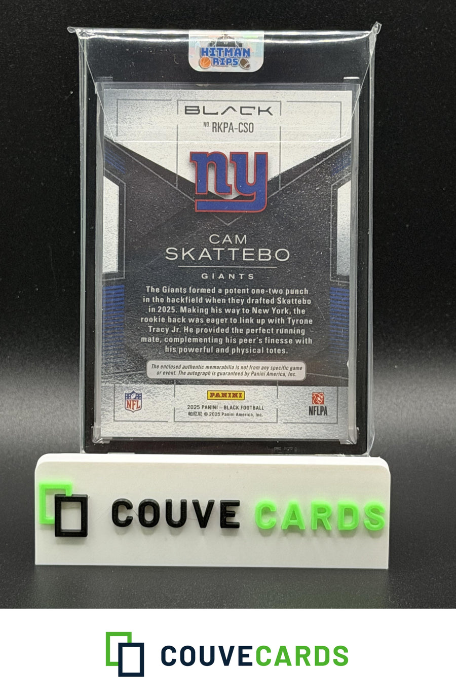 2025 Panini Black #RKPA-CSO Cam Skattebo Rookie Patch Autographs #/249