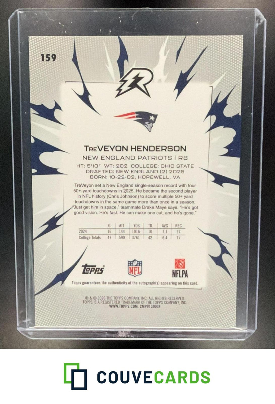 TreVeyon Henderson 2025 Topps Resurgence #159 Signatures AU