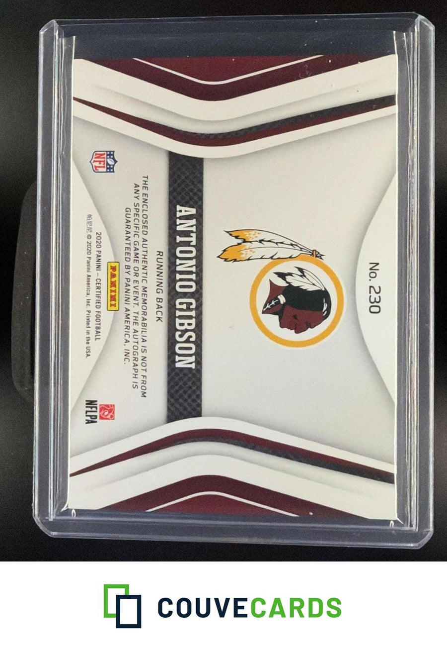 Antonio Gibson 2020 Panini Certified #230 Freshman Mirror Signatures Orange