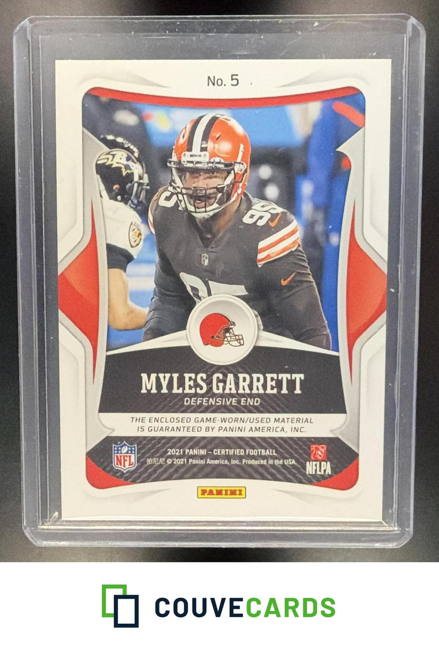 Myles Garrett 2021 Panini Certified #5 Certified Gamers Mirror Teal
