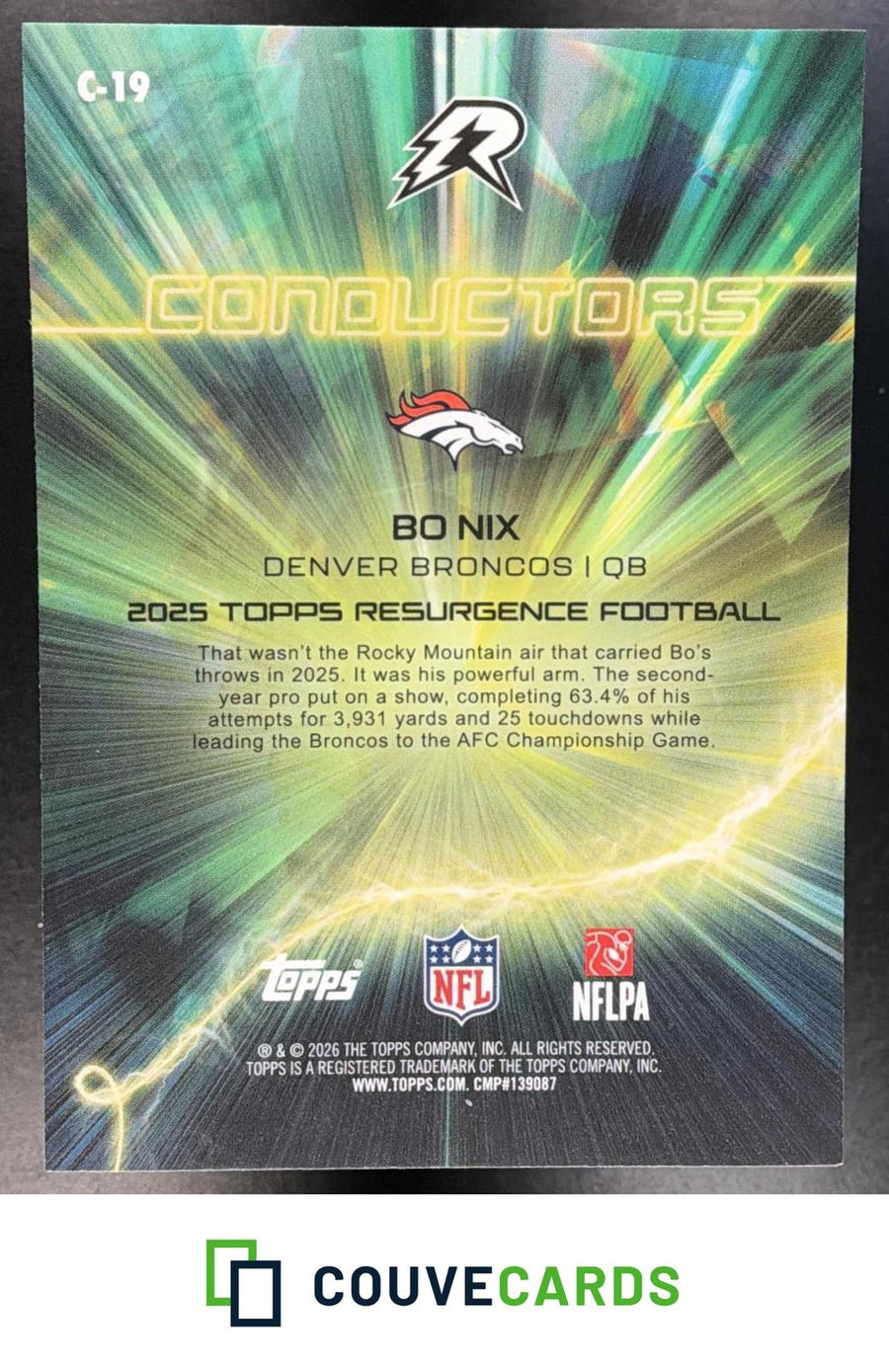 Bo Nix 2025 Topps Resurgence #C-19 Conductors
