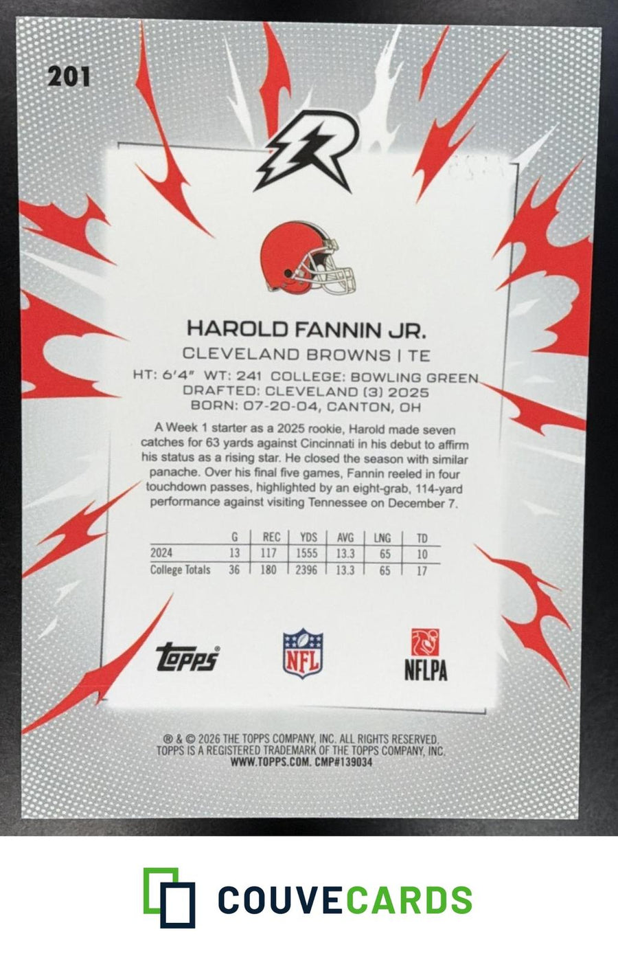 Harold Fannin Jr. 2025 Topps Resurgence #201 Surge Refractor RC