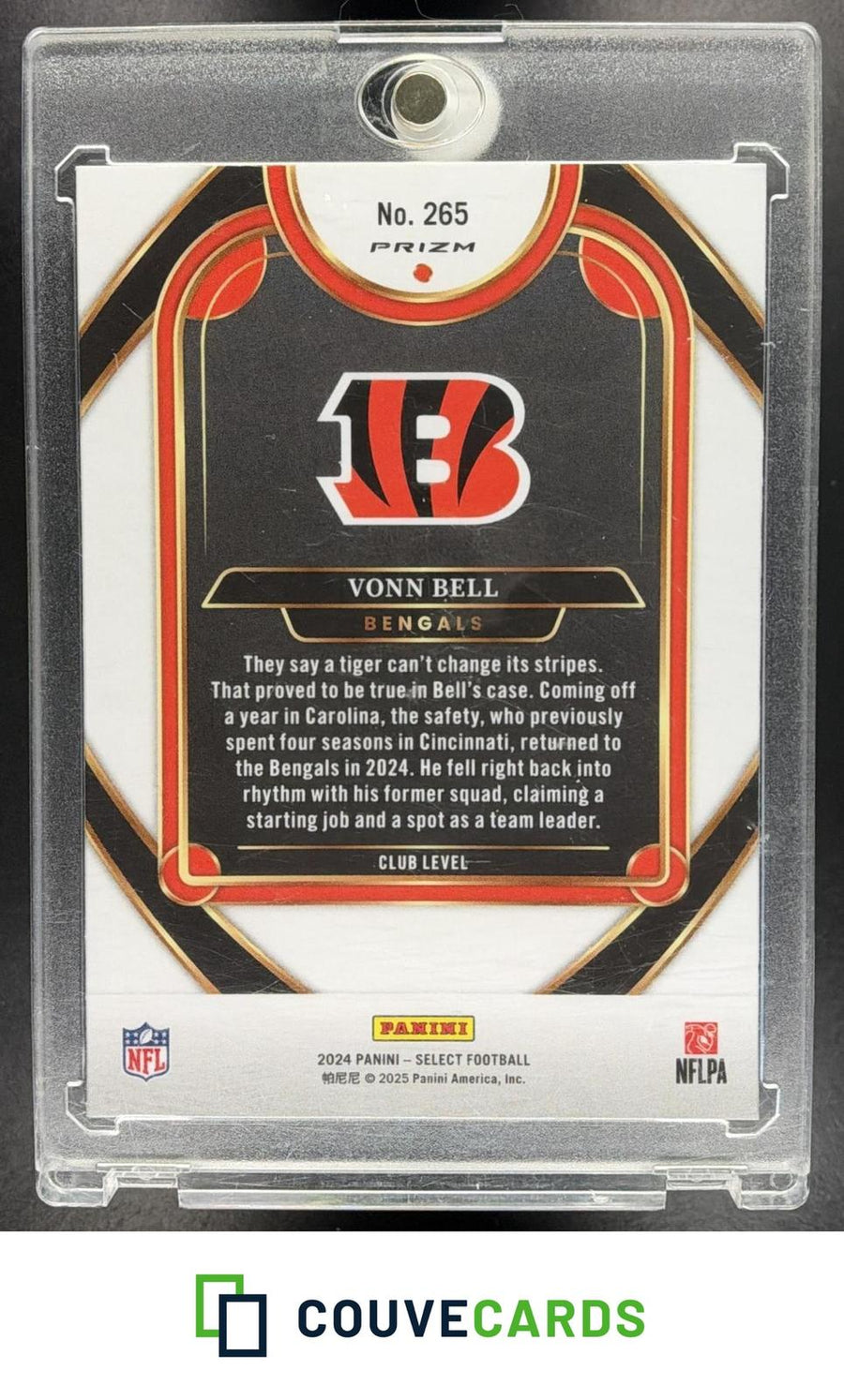 Vonn Bell 2024 Panini Select #265 Zebra Prizm