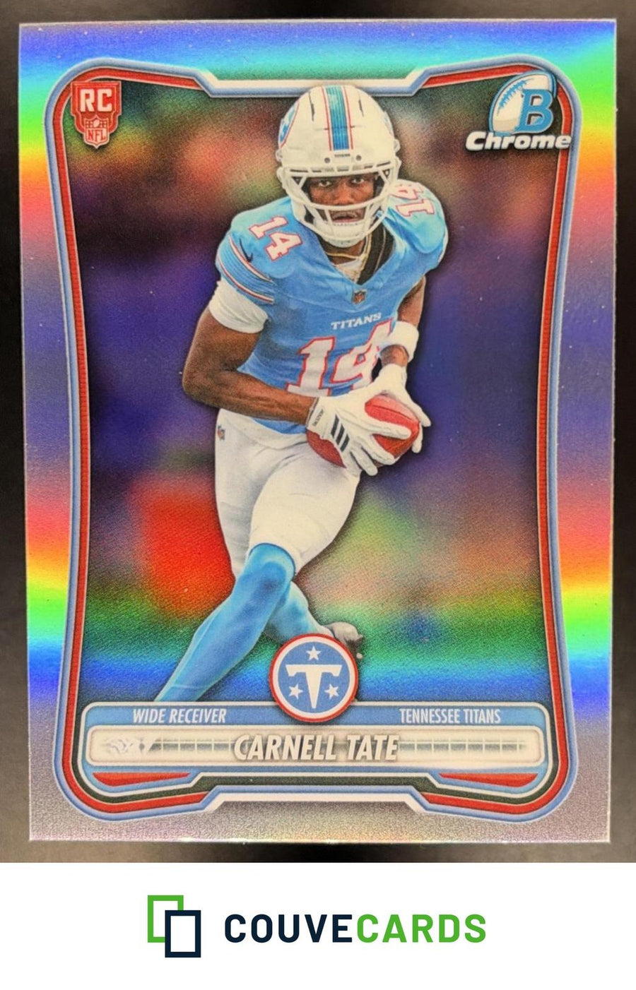 Carnell Tate 2026 Bowman #BRR-9 Chrome Rookie Red RC Logo