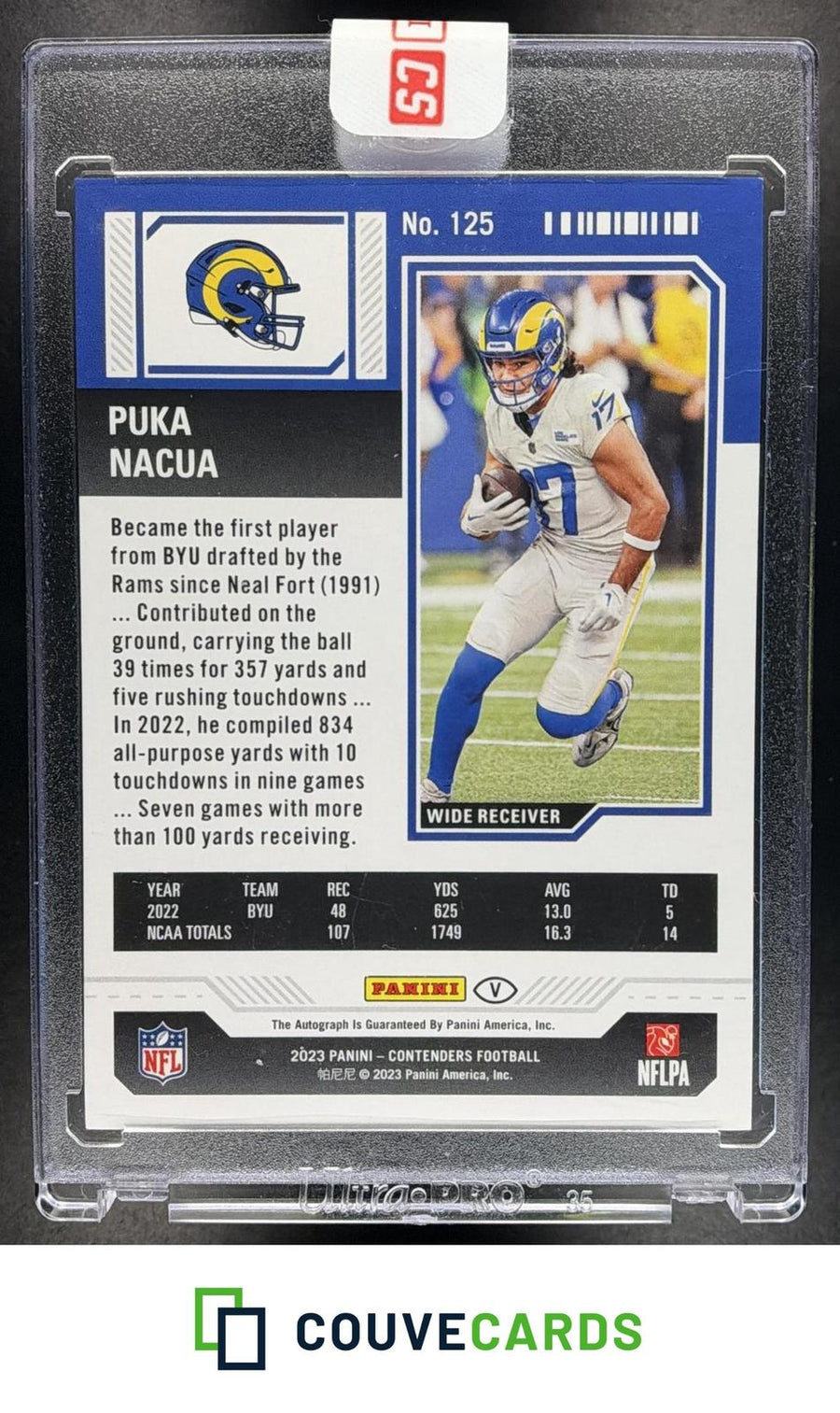 Puka Nacua 2023 Panini Contenders #125 Playoff Ticket RC AU