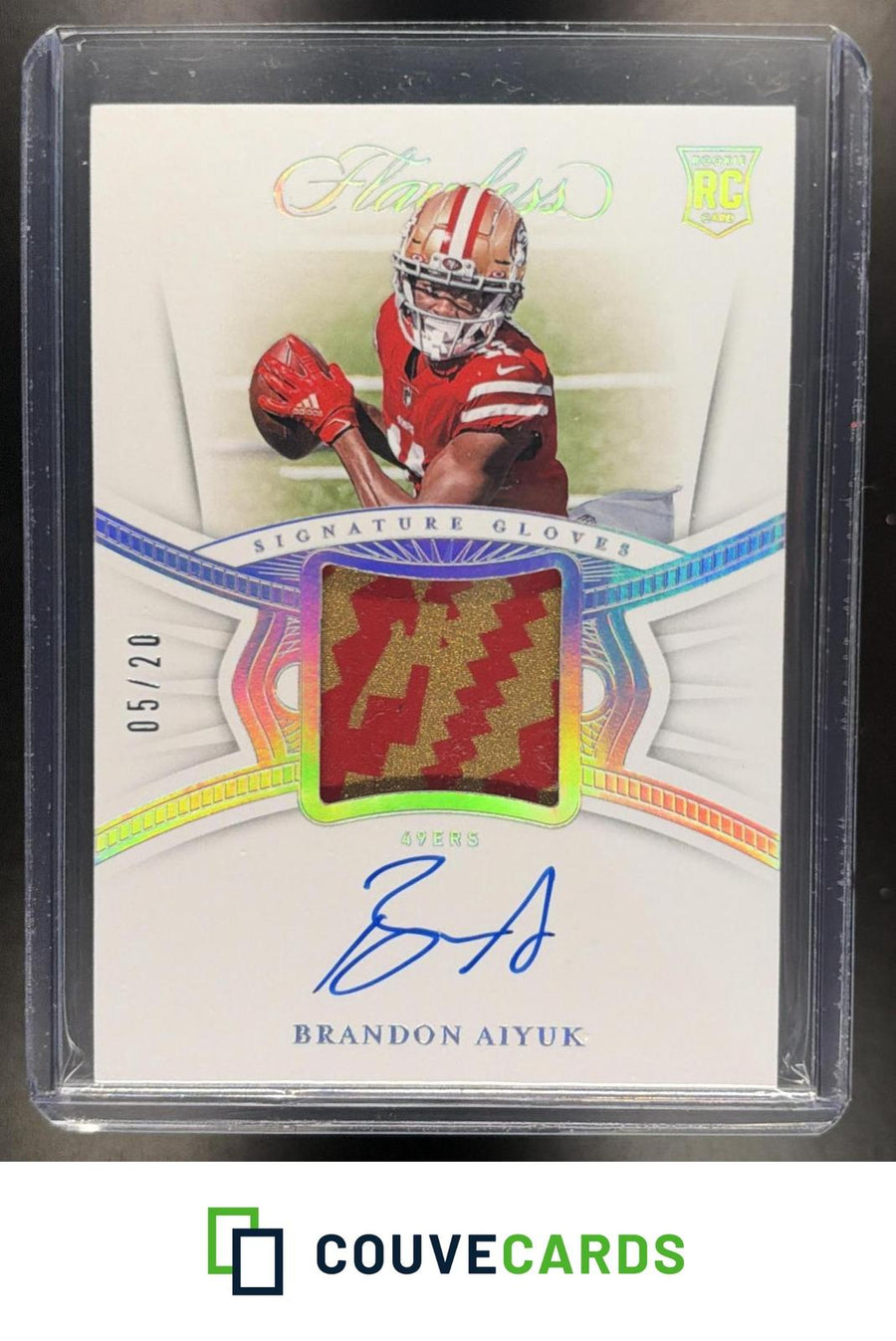 Brandon Aiyuk 2020 Panini Flawless #SG-BAI Signature Gloves Silver AU #/20