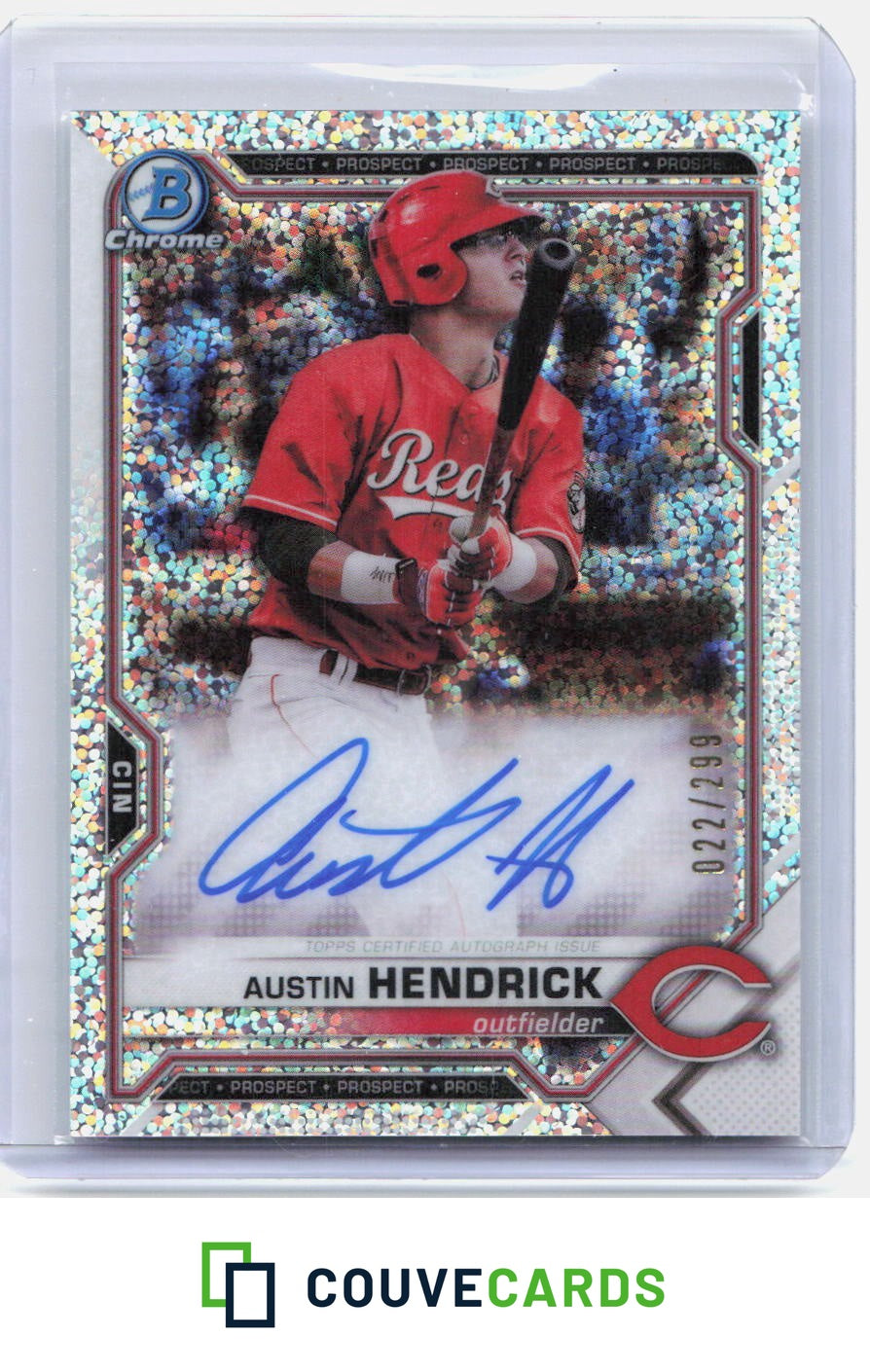 Austin Hendrick 2021 Bowman #CPA-AH Chrome Prospect Speckle Refractor AU /299