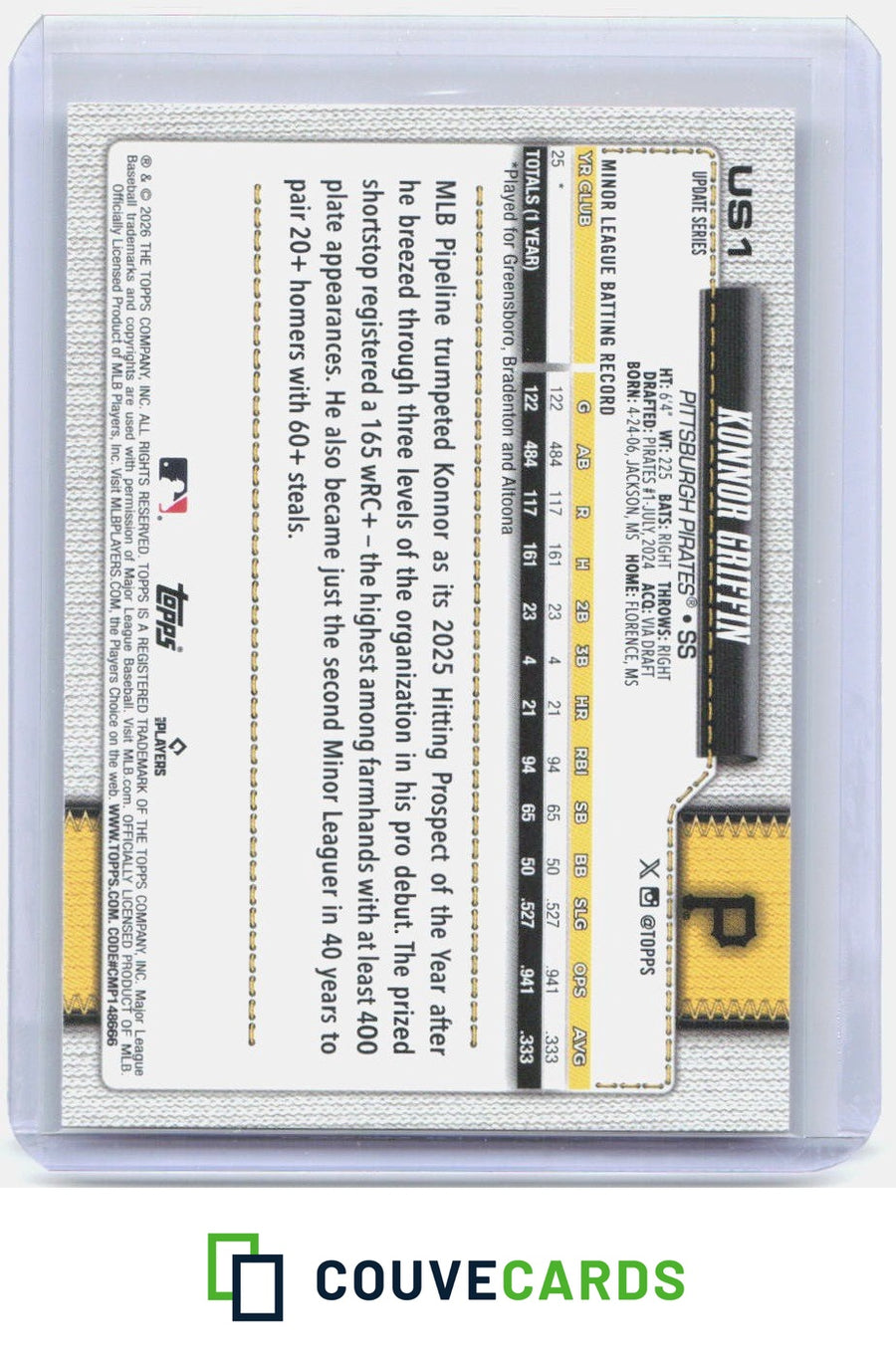 Konnor Griffin 2026 Topps Update #US1 RC