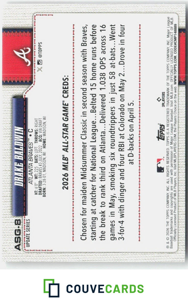2026 Topps Update 2026 All-Star Game Drake Baldwin #ASG-8