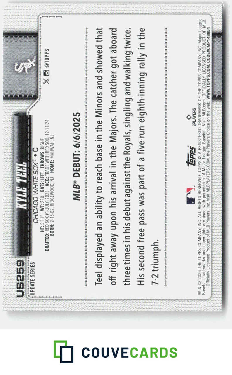 Kyle Teel 2026 Topps 201 Orange & Black Foil RC
