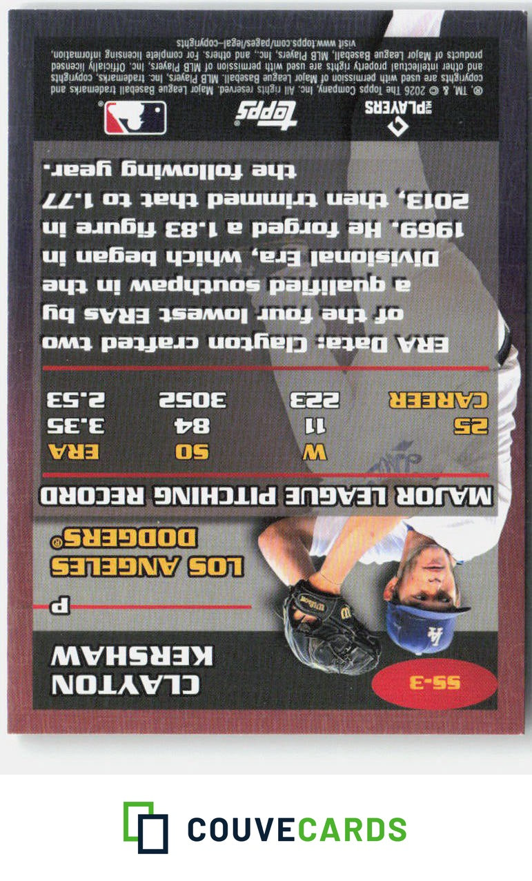 Clayton Kershaw 2026 Topps Update SS-3 Stat Stars
