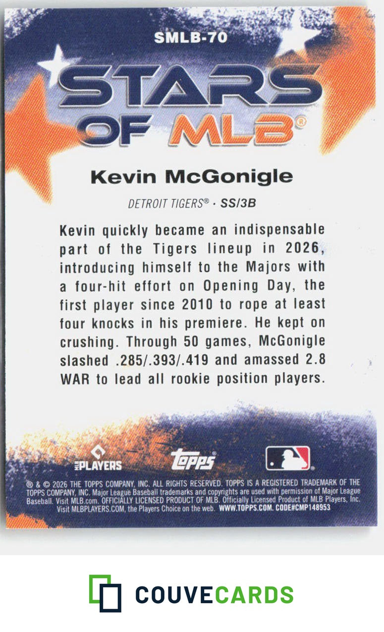 Kevin McGonigle 2026 Topps Update SMLB-70 Stars of MLB
