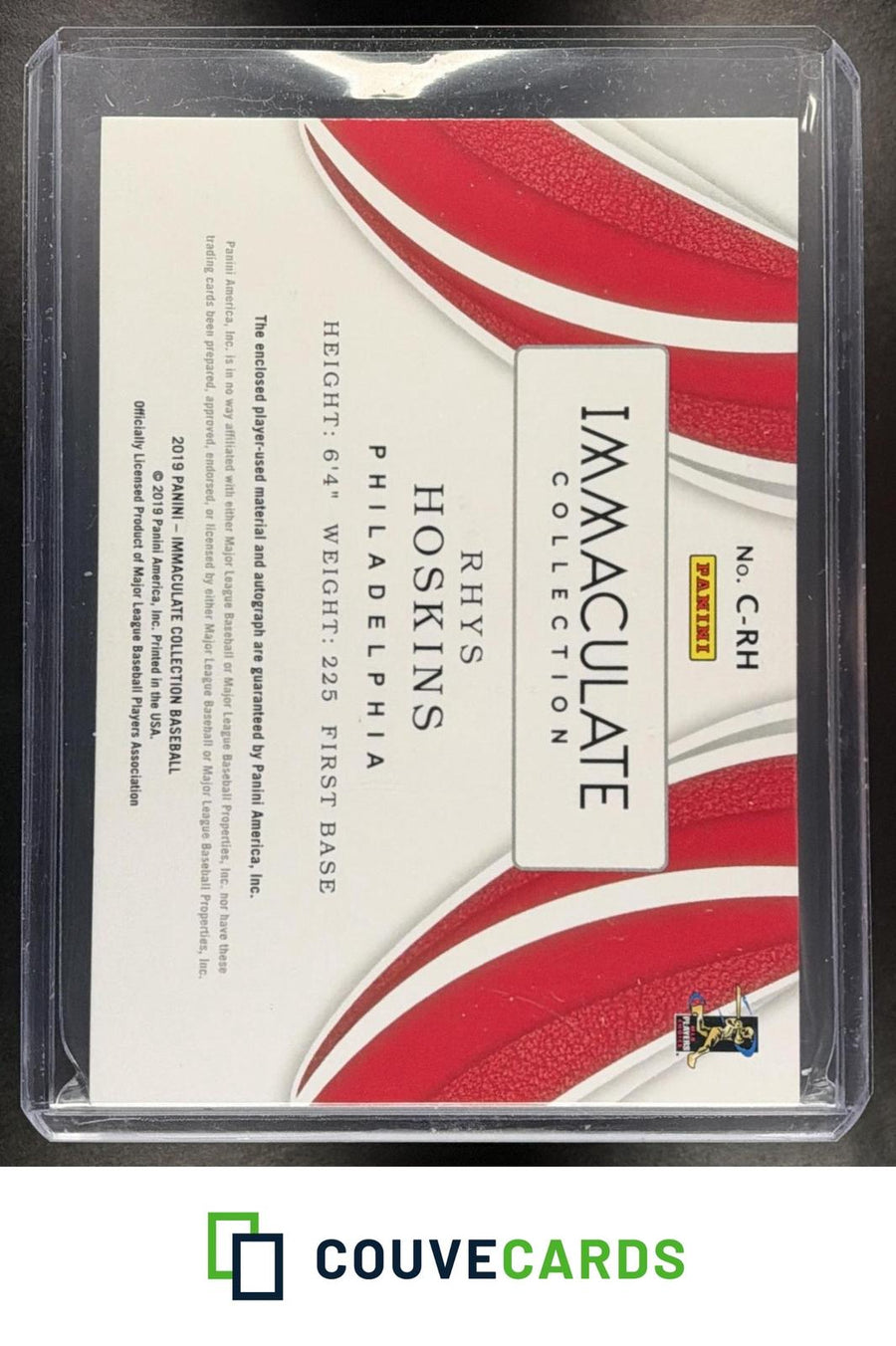 2019 Panini Immaculate Collection Complete Rhys Hoskins #C-RH AU #/25