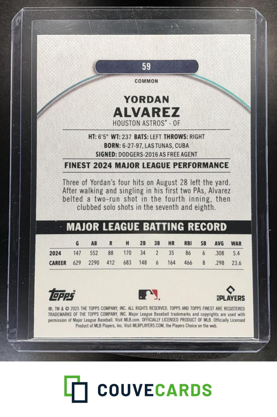 2025 Finest Yordan Alvarez #59 #/325