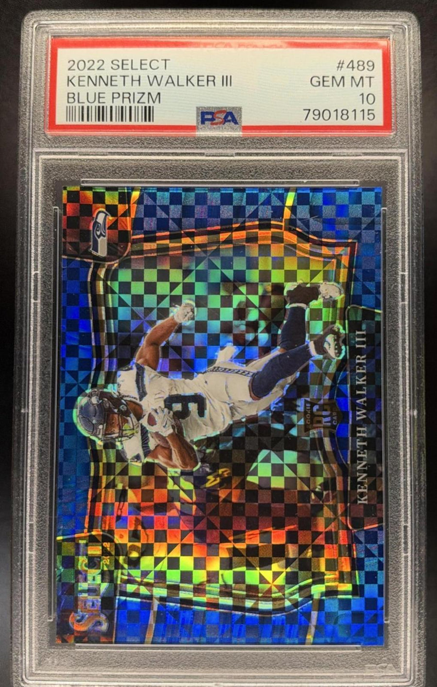 2022 Panini Select Blue Prizm Kenneth Walker III #489 RC #/49
