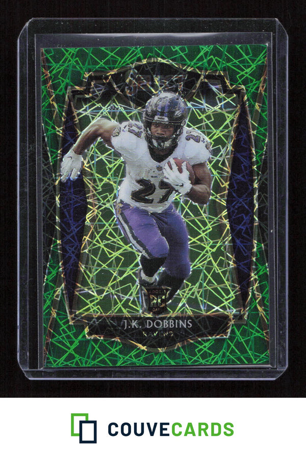 2020 Panini Select #152 J.K. Dobbins Disco Green Prizm #/5