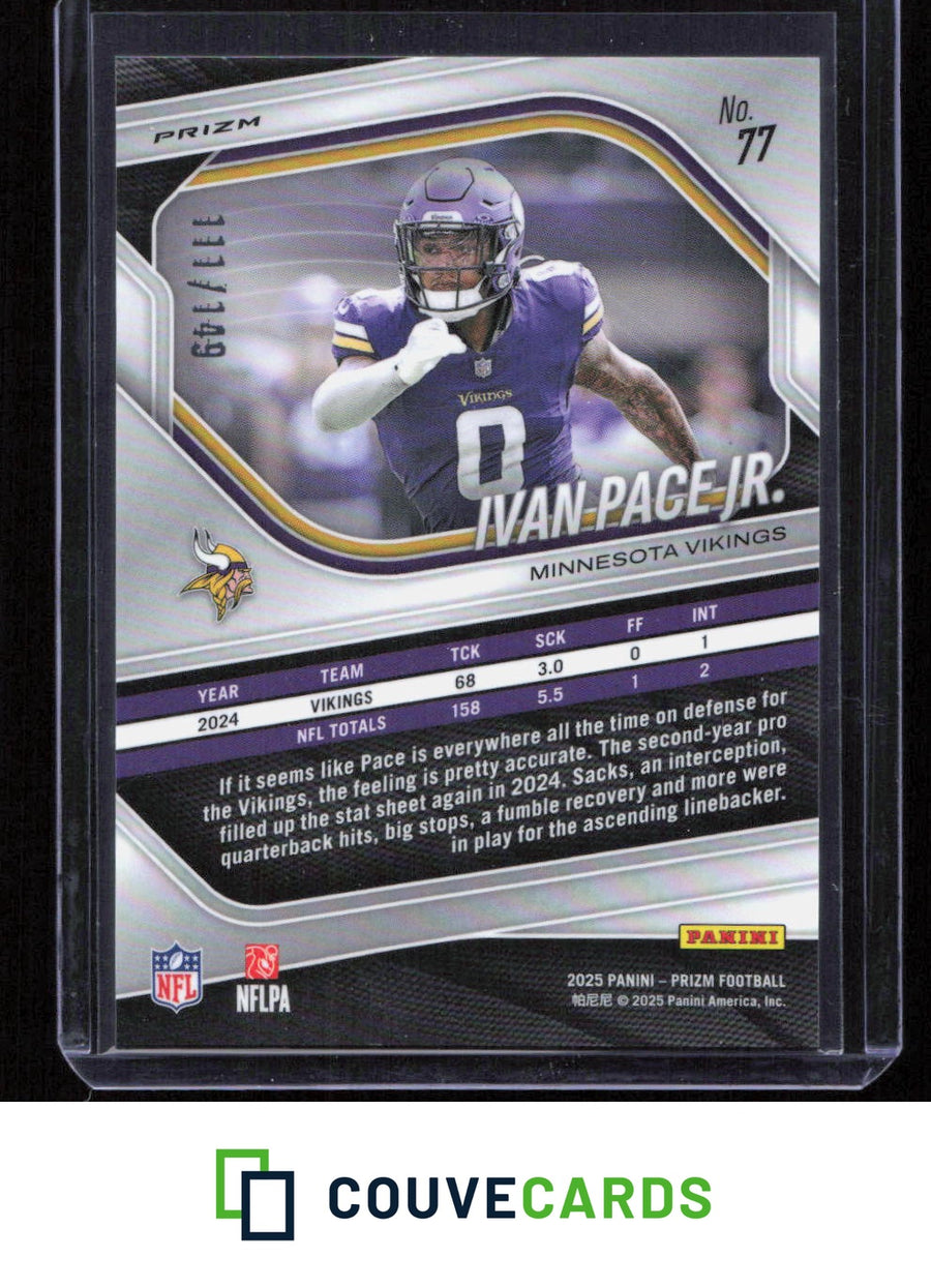 2025 Panini Prizm #77 Ivan Pace Jr. Red Wave #/149