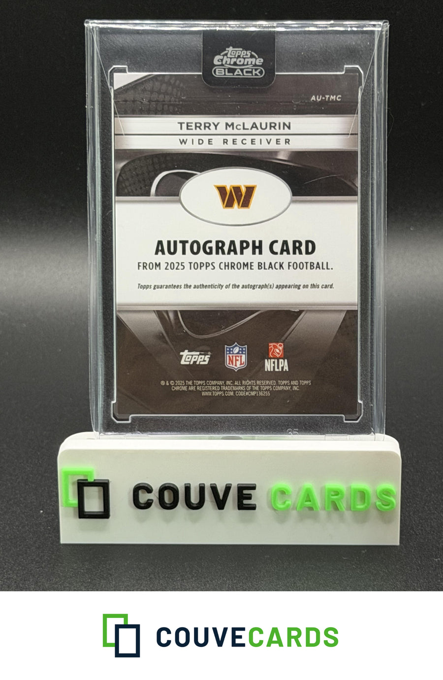 2025 Topps Chrome Black #AU-TMC Terry McLaurin Autographs Rose Gold Refractor