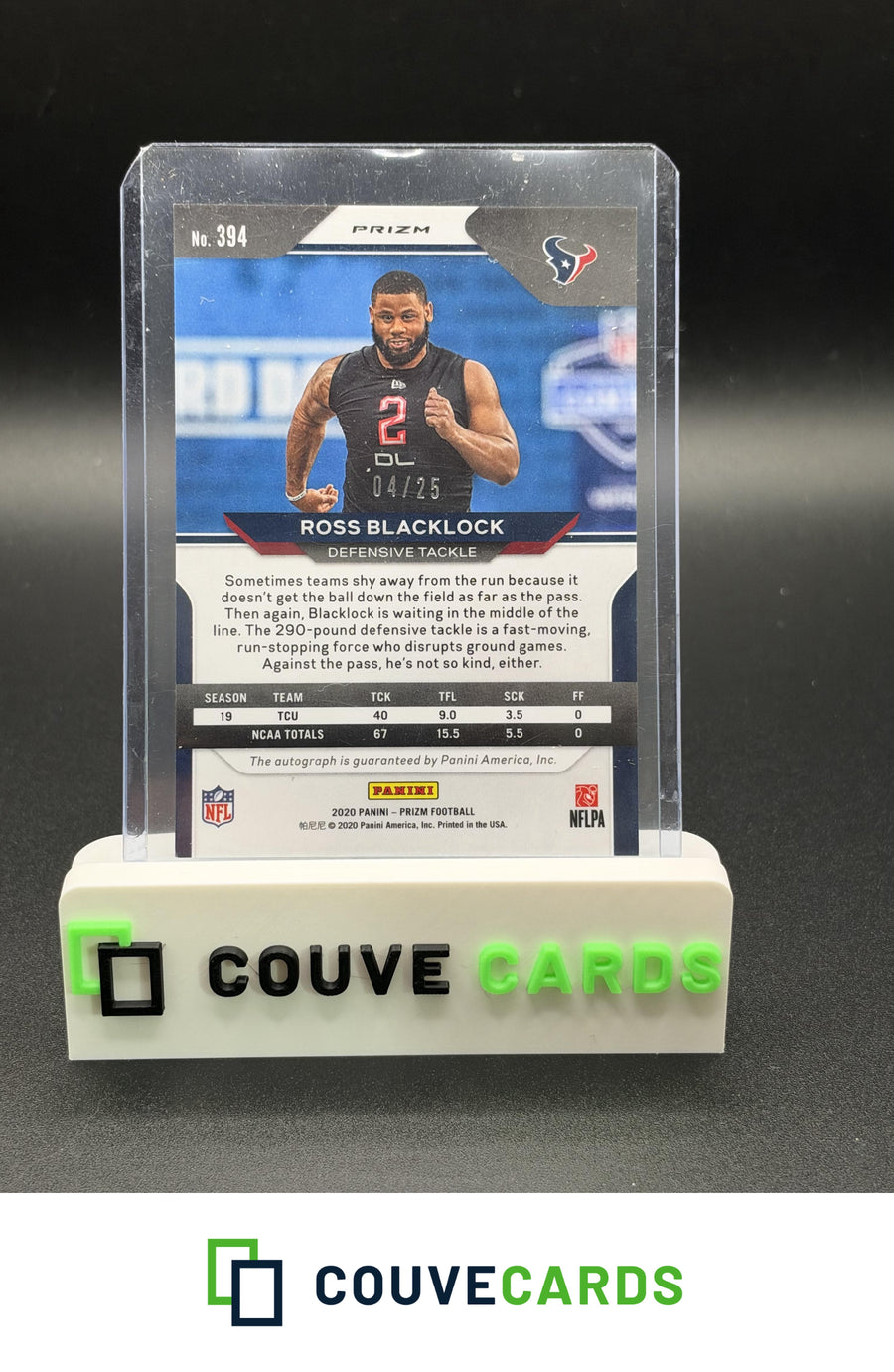 2020 Panini Prizm #394 Ross Blacklock Rookie Autographs #/25