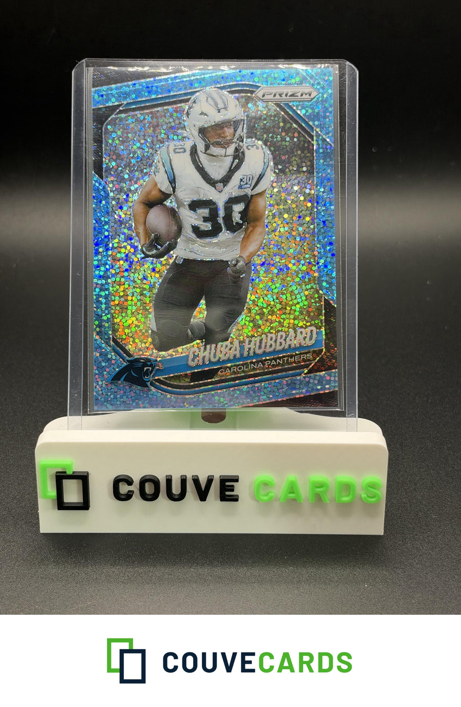 2025 Panini Prizm #237 Chuba Hubbard Blue Sparkle /96