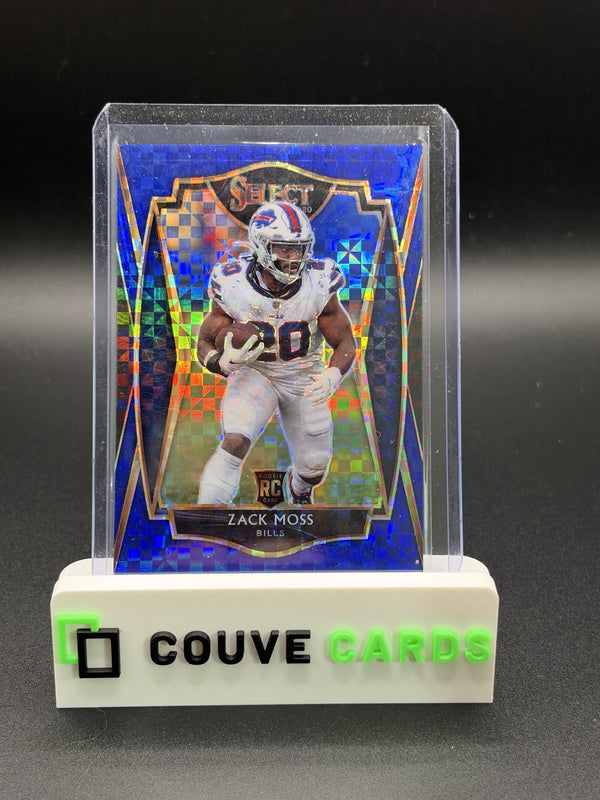 2020 Panini Select #169 Zack Moss Blue Prizm #/149