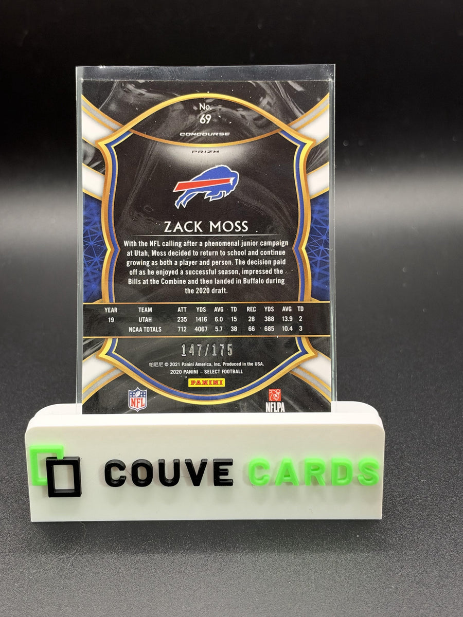 2020 Panini Select #69 Zack Moss Blue Prizm Die Cut