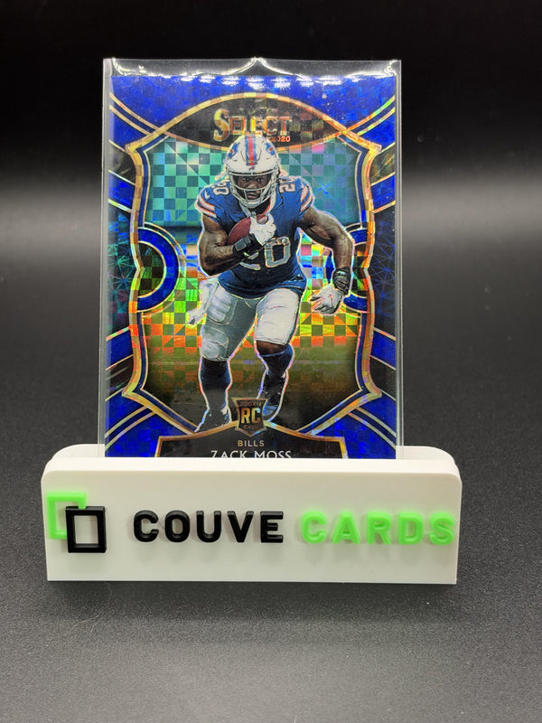 2020 Panini Select #69 Zack Moss Blue Prizm Die Cut