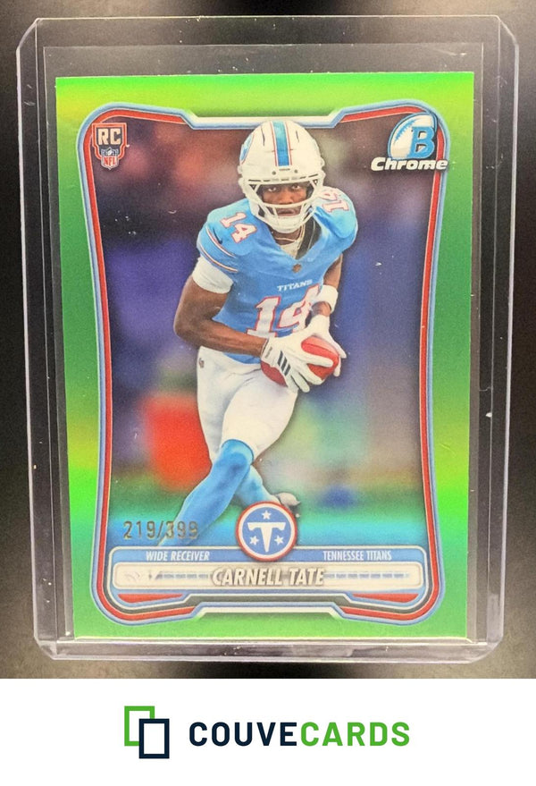 Carnell Tate 2026 Bowman #BCV-118 Chrome Neon Green Refractor