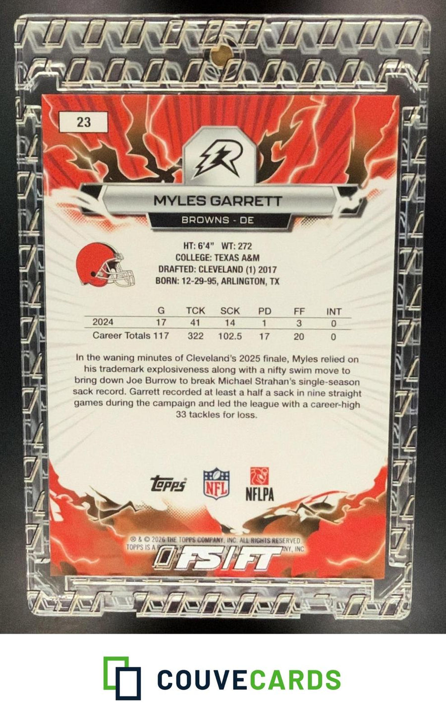 Myles Garrett 2025 Topps Resurgence #23 Yellow Surge Refractor