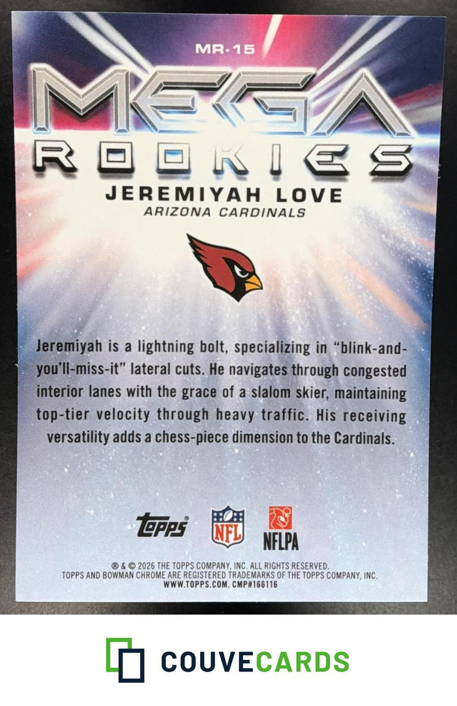 Jeremiyah Love 2026 Bowman #MR-15 Mega Rookies Mojo Refractor