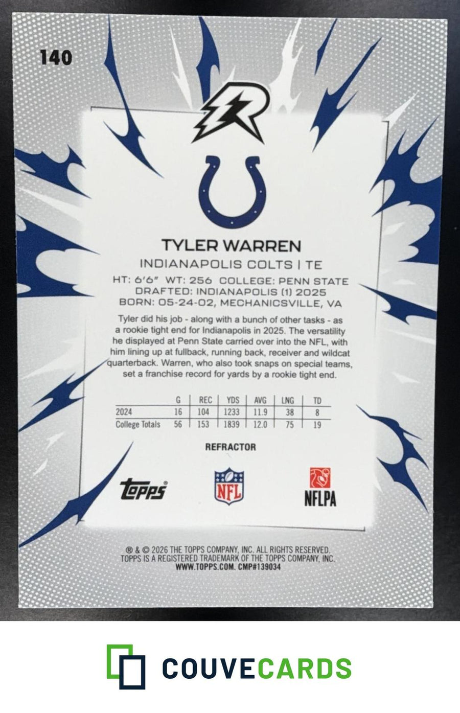 Tyler Warren 2025 Topps Resurgence #140 Refractor