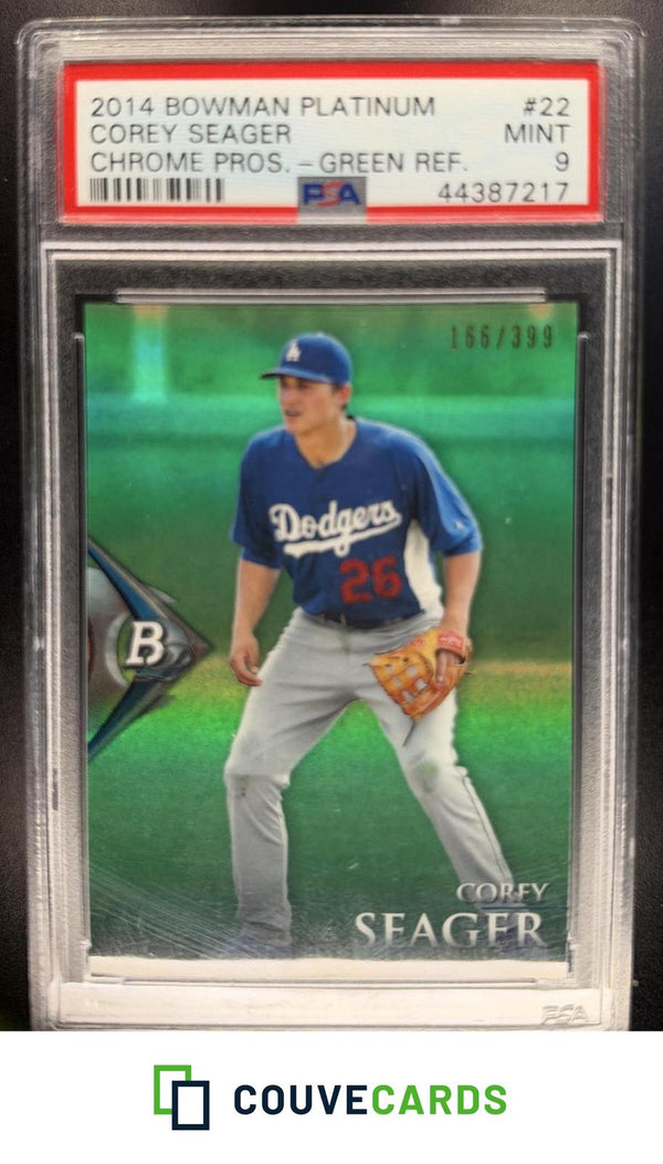 Corey Seager 2014 Bowman Platinum #BPCP22 Chrome Prospects Refractor /399 PSA 9