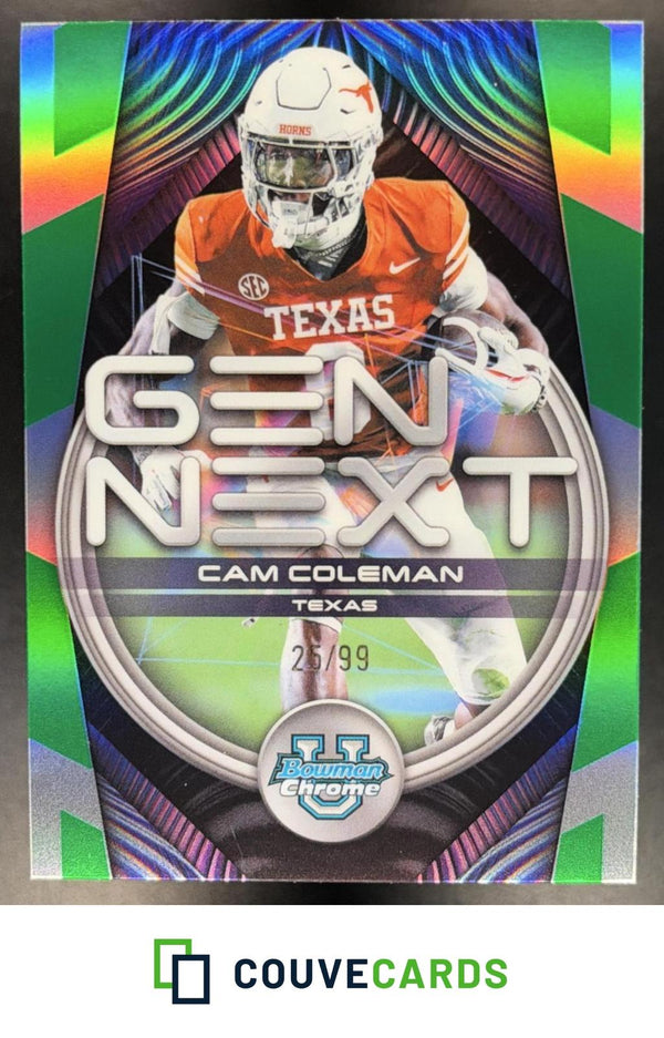 Cam Coleman 2026 Bowman #GN-18 Gen Next Green Refractor