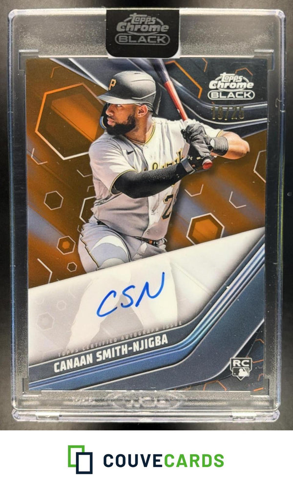 Canaan Smith-Njigba 2023 Topps Chrome Black #CBA-CSN Orange Refractor AU /25
