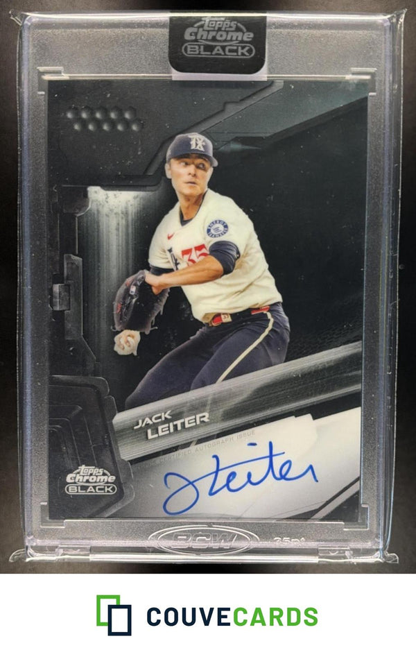 Jack Leiter 2026 Topps Chrome Black #CBA-JLE Autographs AU