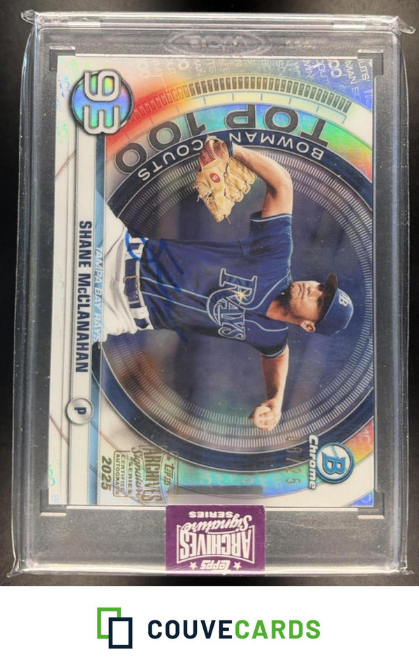 Shane McClanahan 2020 Bowman Chrome #BTP-93 Scouts Top 100 Orange Refractor /25