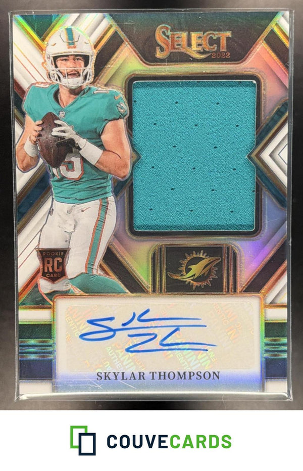 Skylar Thompson 2022 Panini Select #JRS-ST Sig Swatches White Prizm AU /75U