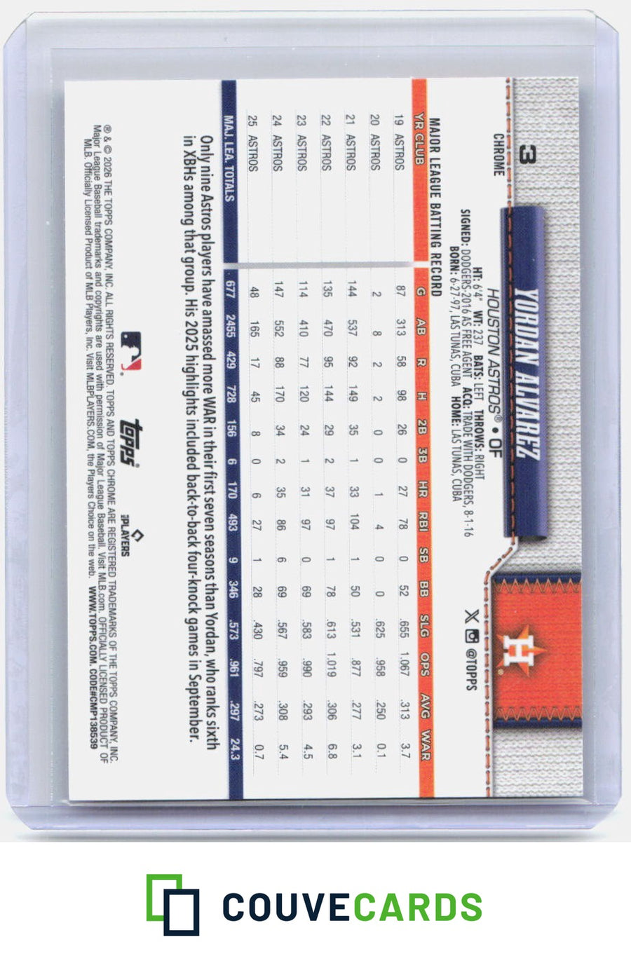 Yordan Alvarez 2026 Topps Chrome Logofractor Edition #3