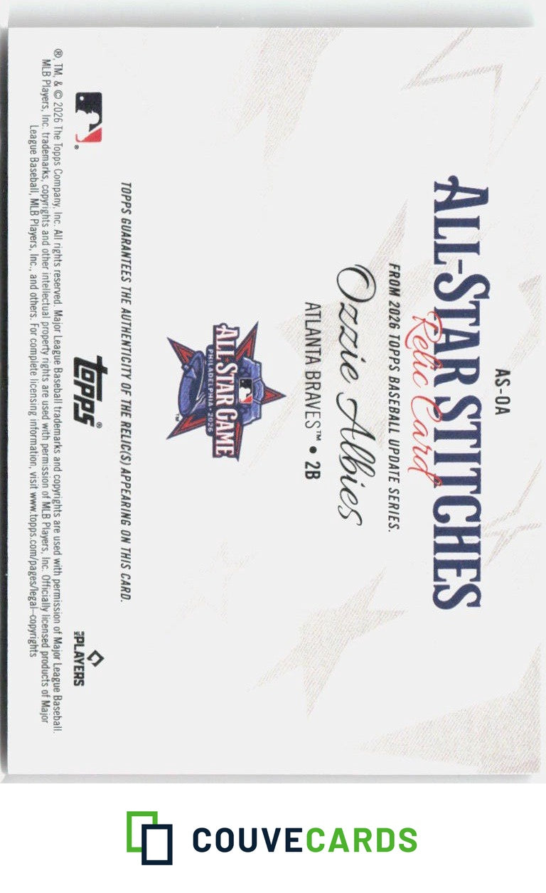 2026 Topps Update All-Star Stitches Ozzie Albies #AS-OA