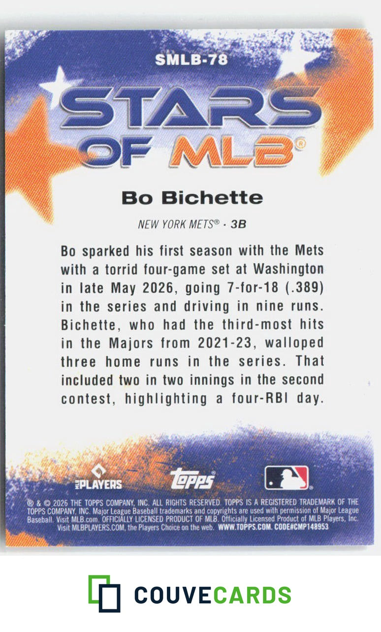Bo Bichette 2026 Topps Update SMLB-78 Stars of MLB