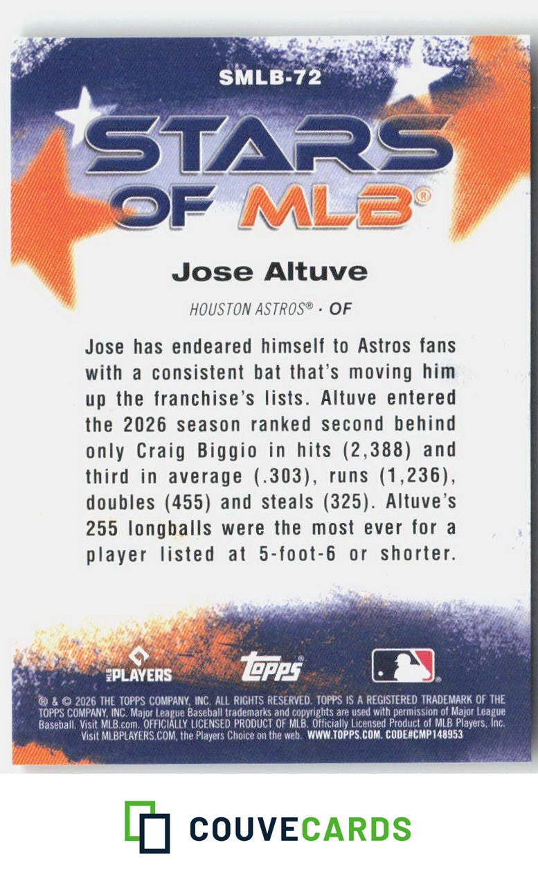 Jose Altuve 2026 Topps Update SMLB-72 Stars of MLB