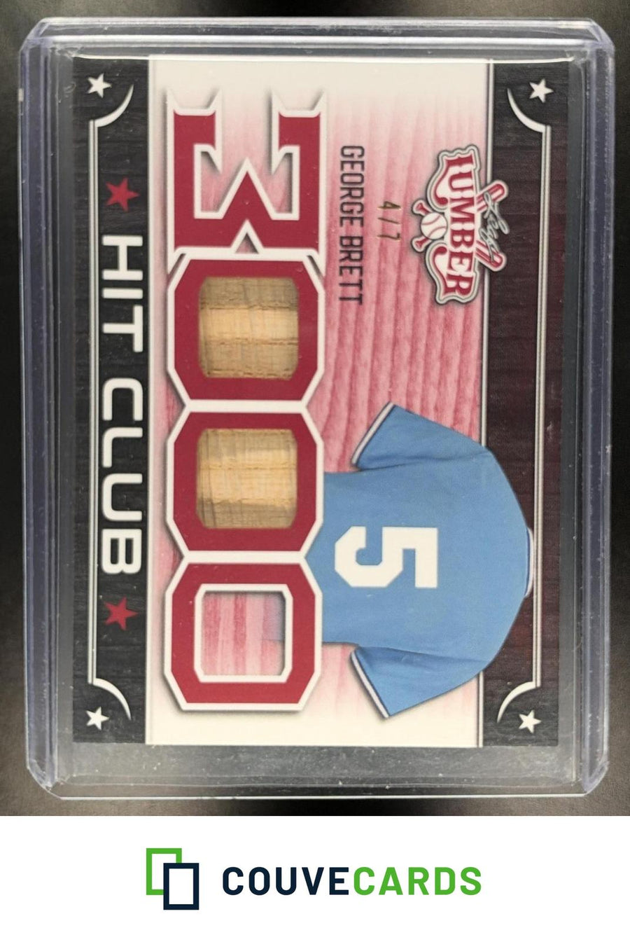 2021 Leaf Lumber - 3000 Hit Club Relics Platinum George Brett #3HC-08 #/7