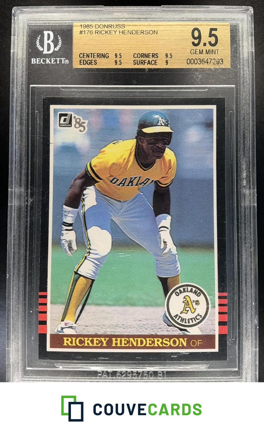 1985 Donruss Rickey Henderson #176 BGS