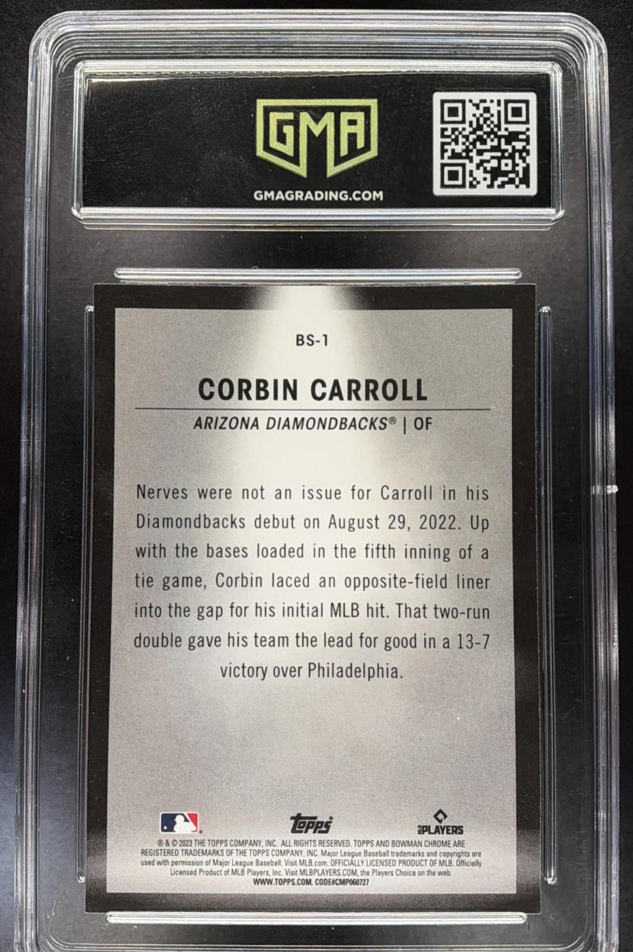 2023 Bowman Chrome Spotlight Refractor Rookie Corbin Carroll #BS-1 GMA