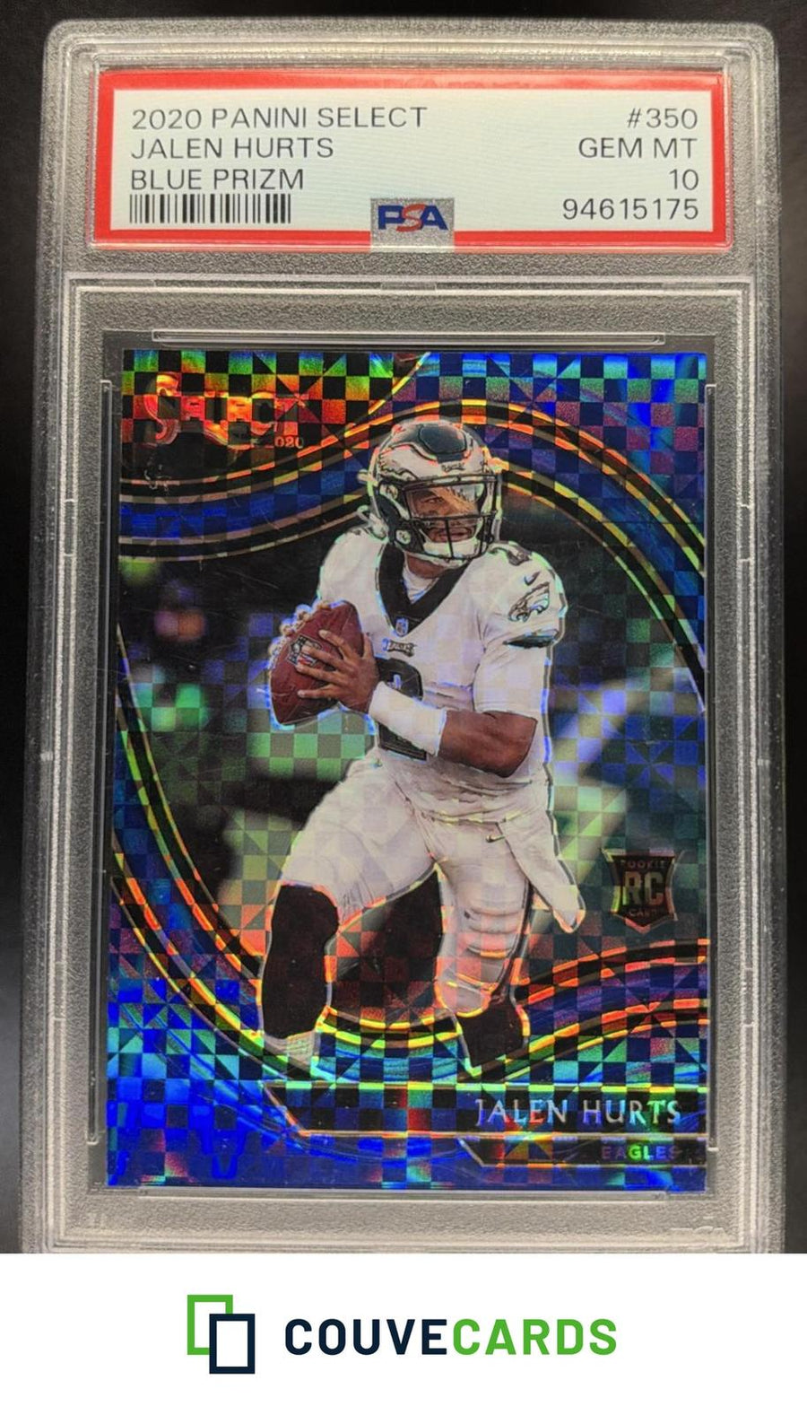 2020 Panini Select Blue Prizm Jalen Hurts #350 RC PSA #/49